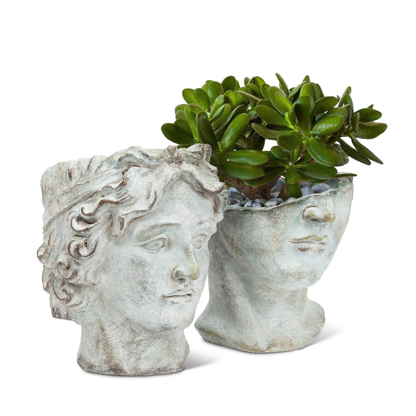 Abbott Collection Home Half Male Face Planter, Grey (27-ATHENS-798)