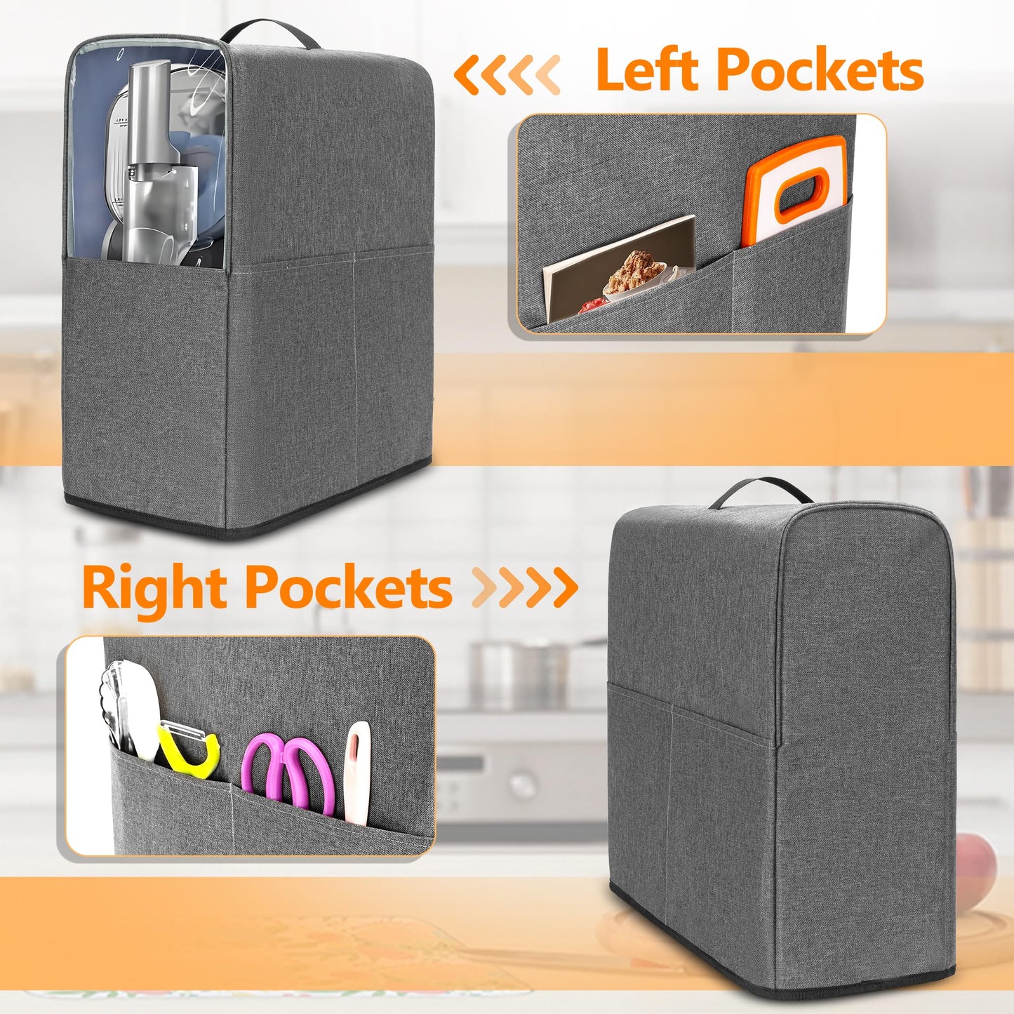 Yarwo Slushie Machine Dust Cover Compatible with Ninja Slushie Professional Frozen Drink Maker, Protective Cover with Visible Window and Pockets for FS301C/FS301/FS299 Smoothie Machine(Cover Only)