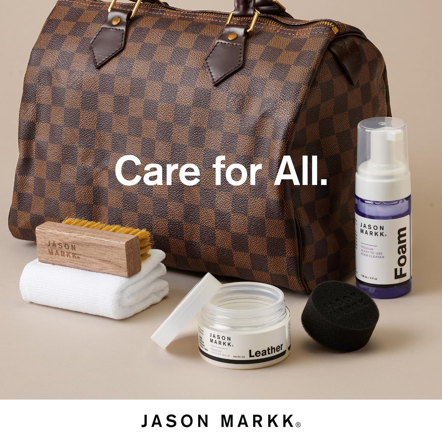Jason Markk Leather Conditioner and Cleaner Kit - Complete Leather Care | Premium Balm, 4oz Foam Cleaner & Brush | For Boots, Dress Shoes, Jackets | Moisturizes, Cleans & Protects