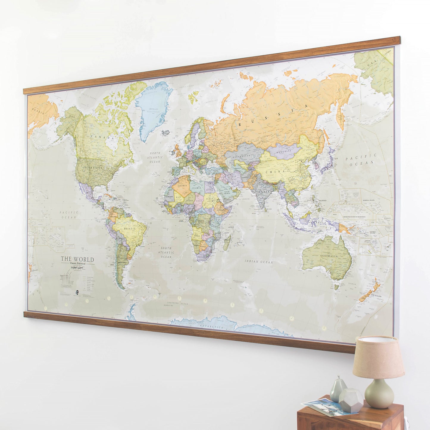 Giant World Classic MegaMap - Laminated/Encapsulated 77.5 (w) x 46 (h) inches