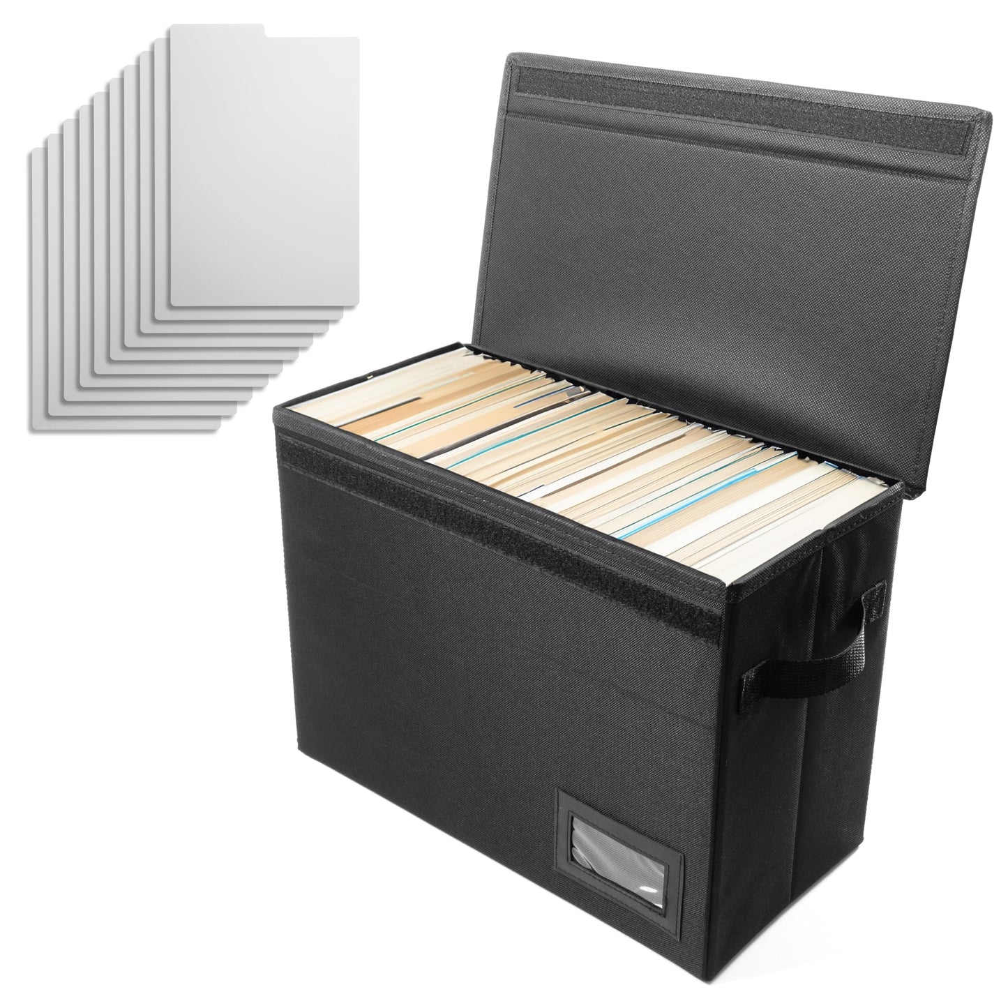 Comic Book Storage, 3 Pack, Comic Book Boards - Comic Storage Boxes for 150-180 Comic Books with Lid and Label Slot 15.5" X 7.5" X 11"- Bonus Dividers – Black for organized Comic book Collectors