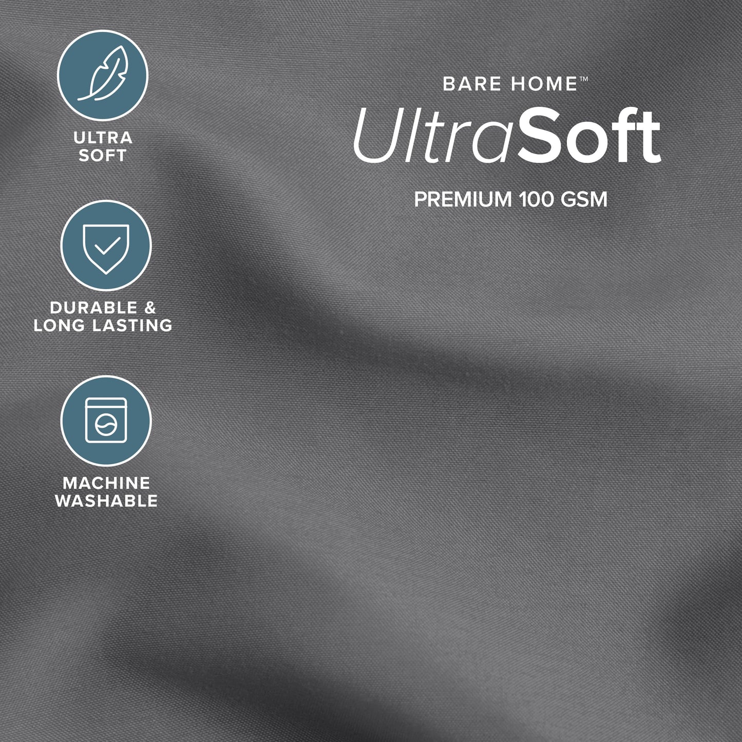 Bare Home Comforter Set - Twin/Twin Extra Long - Ultra-Soft - Premium 1800 Series - All Season Warmth (Twin/Twin XL, Grey)