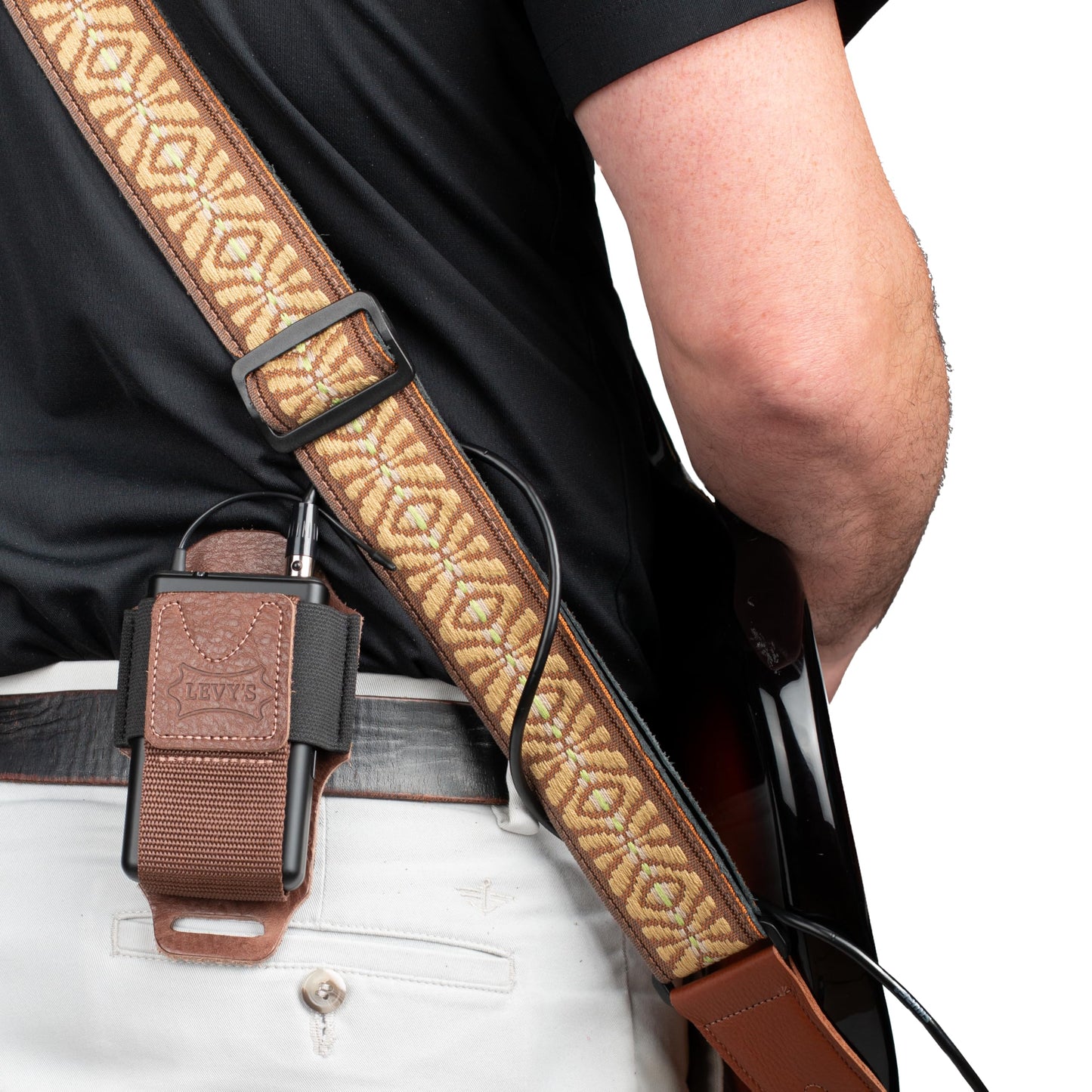 Wireless Transmitter Bodypack Holder – Brown Leather