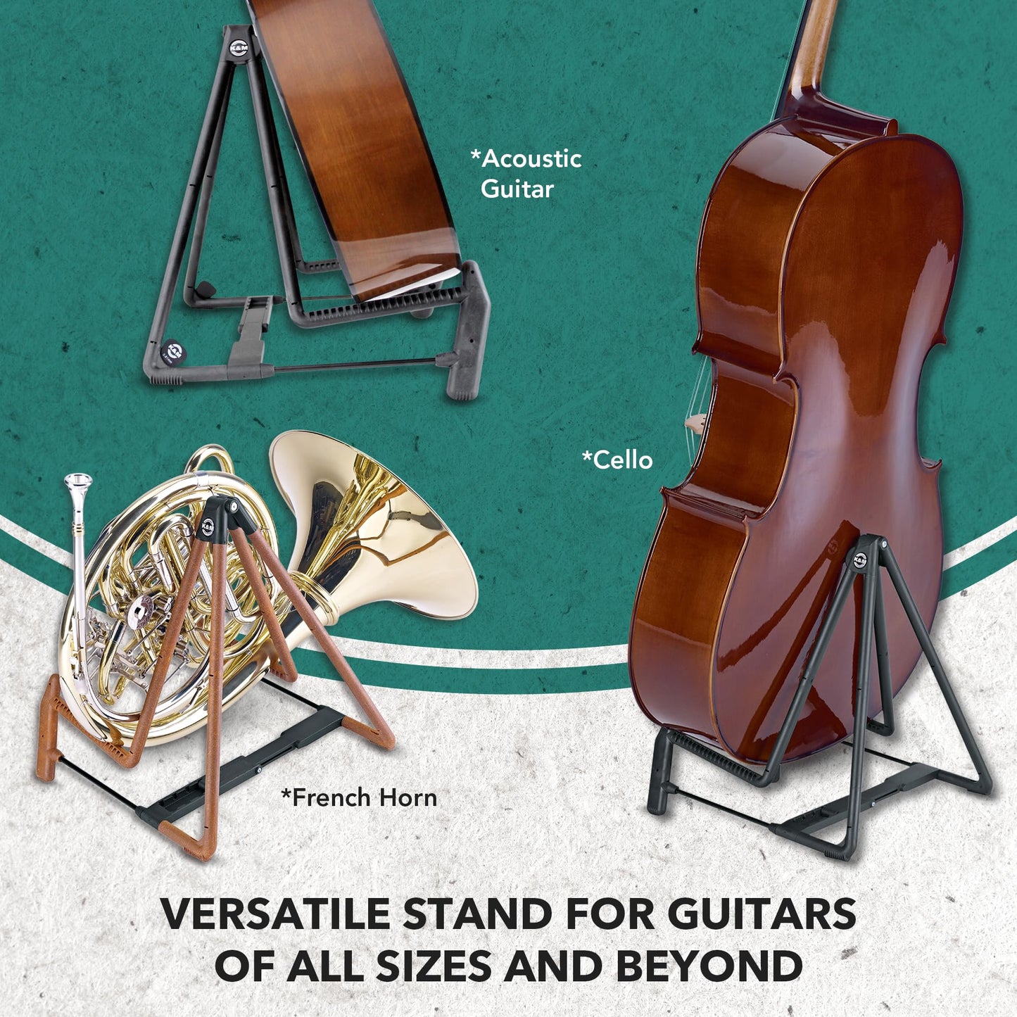 K&M Stands 17580-BLACK Heli 2 Acoustic Guitar Stand