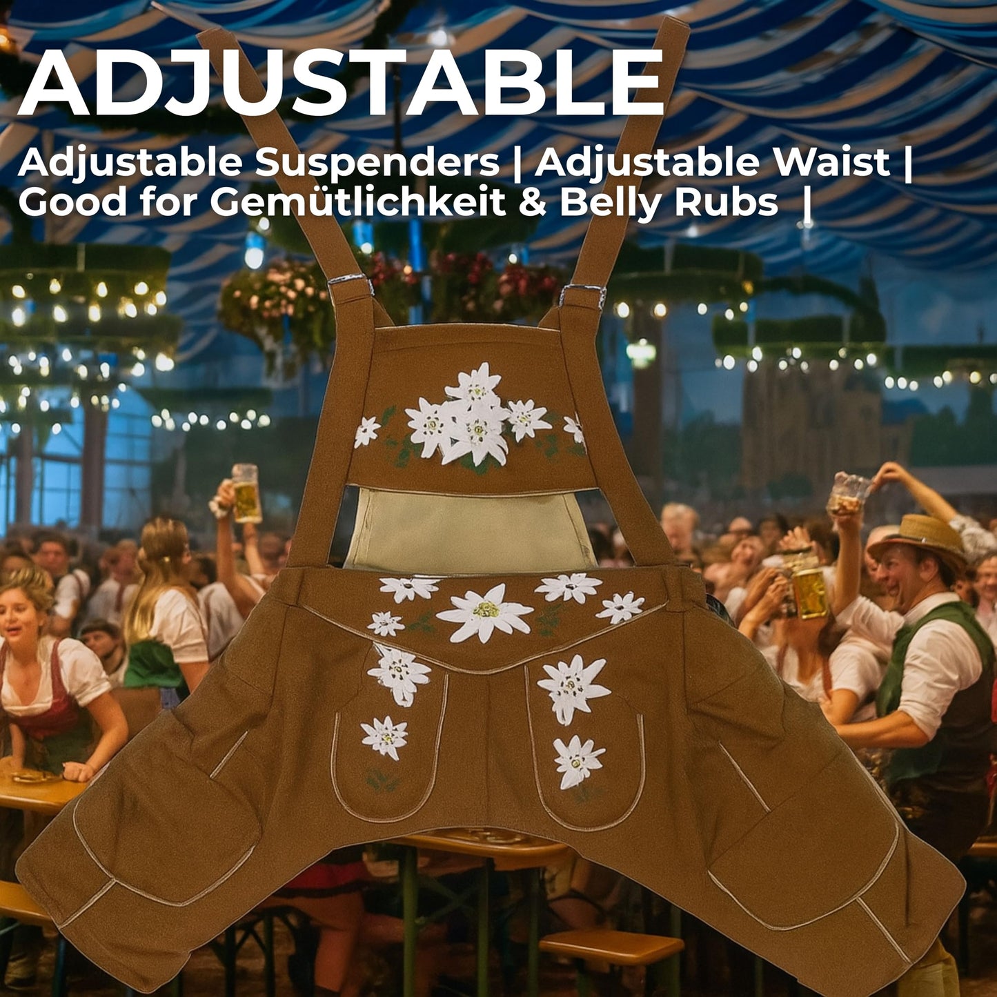 EINSZWEIDOG Oktoberfest German Dog Lederhosen, Multiple Sizes (4XL)