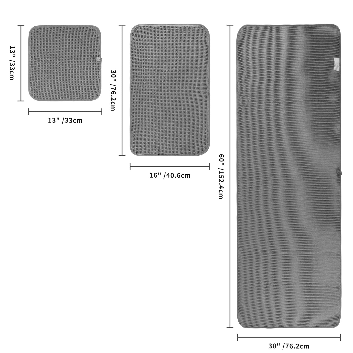 POLYTE 430 GSM Microfiber Quick Dry Lint Free Oversize Bath Towel Set, 6 Piece (Waffle Weave)