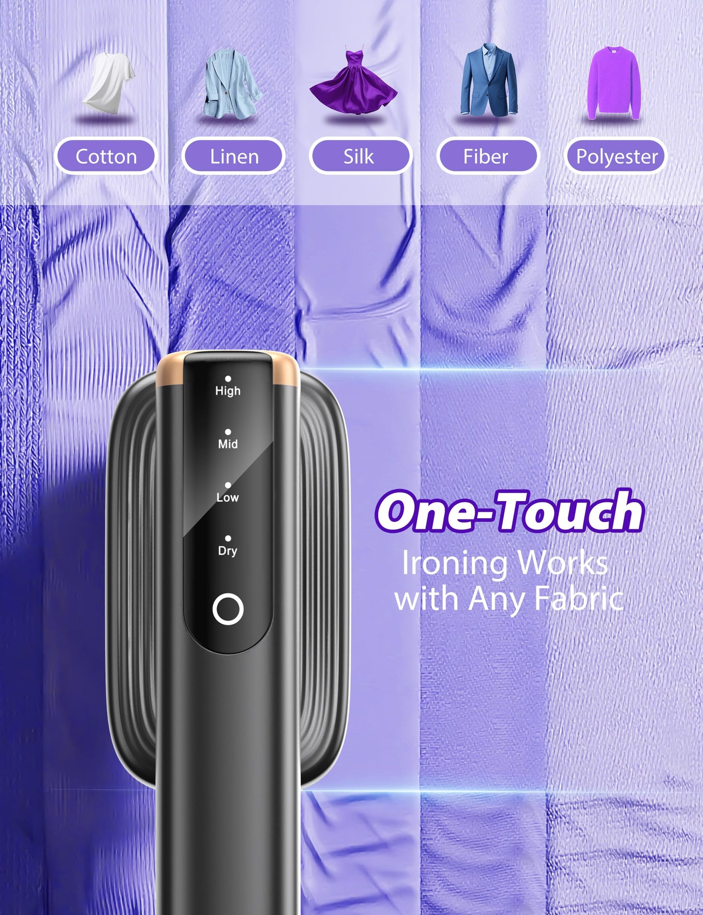 Steamer for Clothes Portable Handheld Garment Steamer,15s Fast Heat-up,180ml Tank,Steamer Ironing Gloves,35 Minutes of Continuous Ironing for Travel and Home(Black)