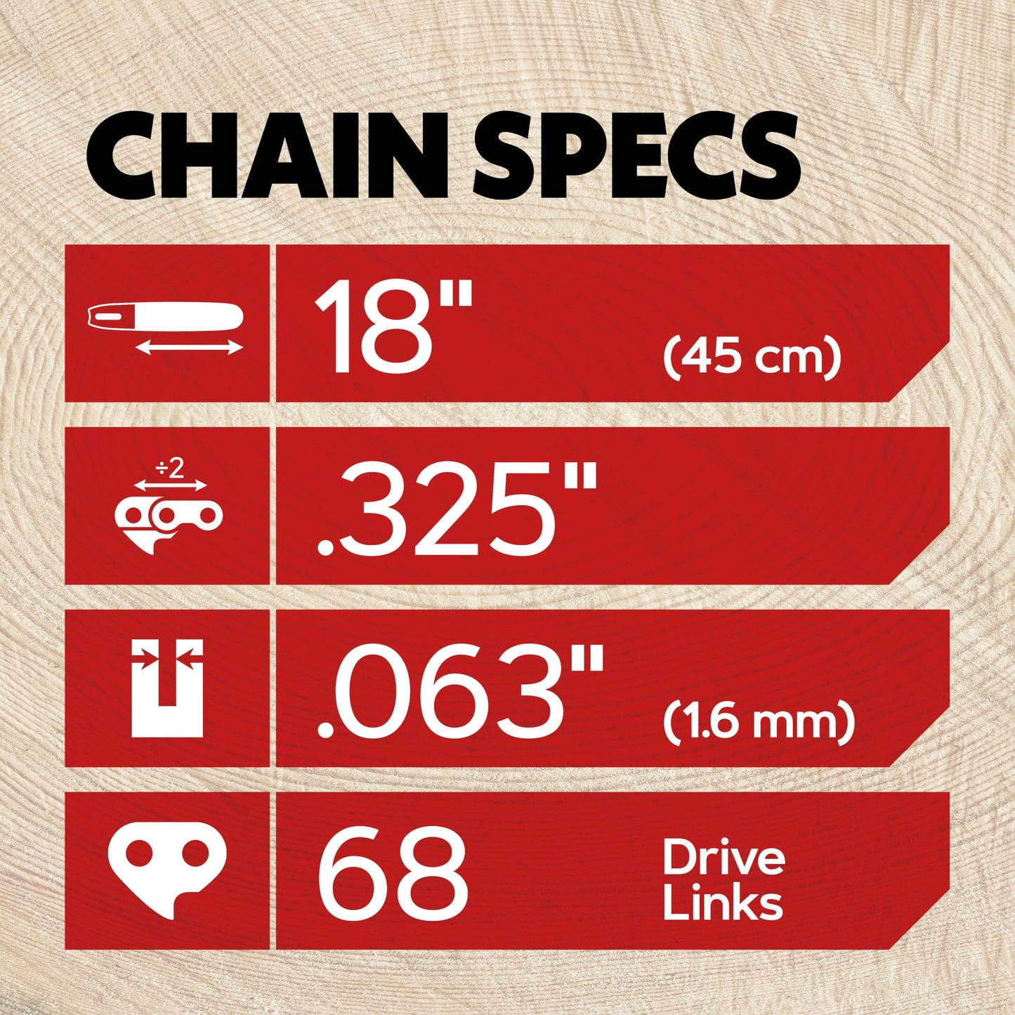 Oregon (Pack of 3) V68 PowerCut Chainsaw Chain for 18-Inch Bar, 68 Drive Links, .325" Pitch, .063" Gauge, Fits Stihl (22LPX068G),Grey