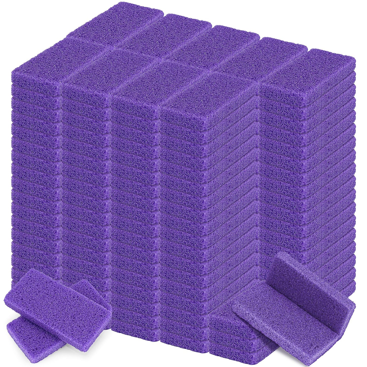 200 Pcs Purple Pumice Stone for Feet, Disposable Foot Sponge Scrubber, Pedicure Exfoliator Callus Remover for Shower, Bath, Spa, Dead Skin - 3.54 x 1.77 Inch