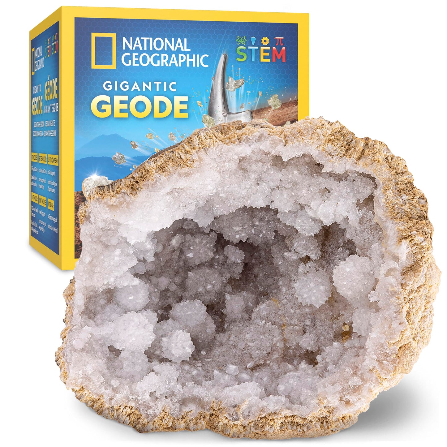 National Geographic Gigantic Geode Kit – Break Open a Huge Geode with Crystals Inside, Earth Science Kit for Kids, Fun Geology Activity, Rock and Mineral Gift for Boys and Girls