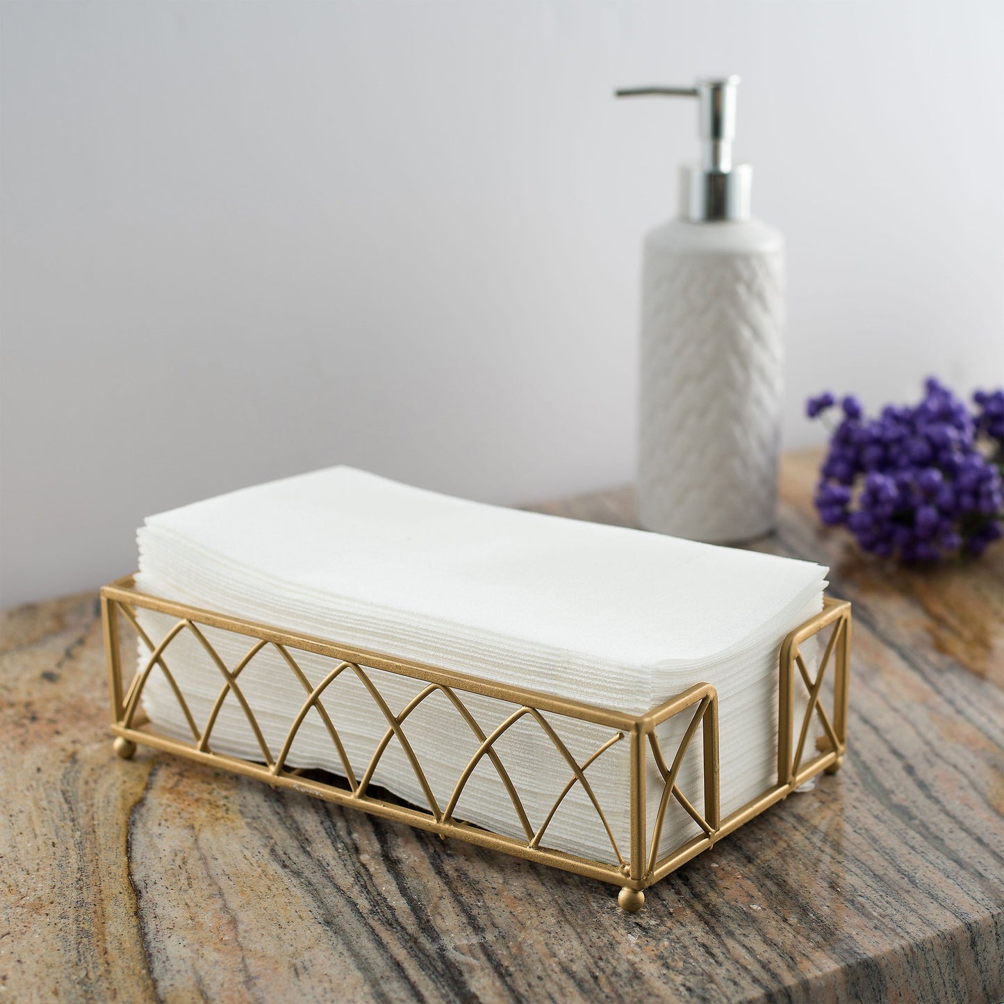 BloominGoods Disposable Bathroom Paper Napkins | 300-Pack 8" x 17" Single-Use Linen-Feel Guest Towels | Cloth-Like Hand Tissue Paper, White (Medium Size - Pack of 300)