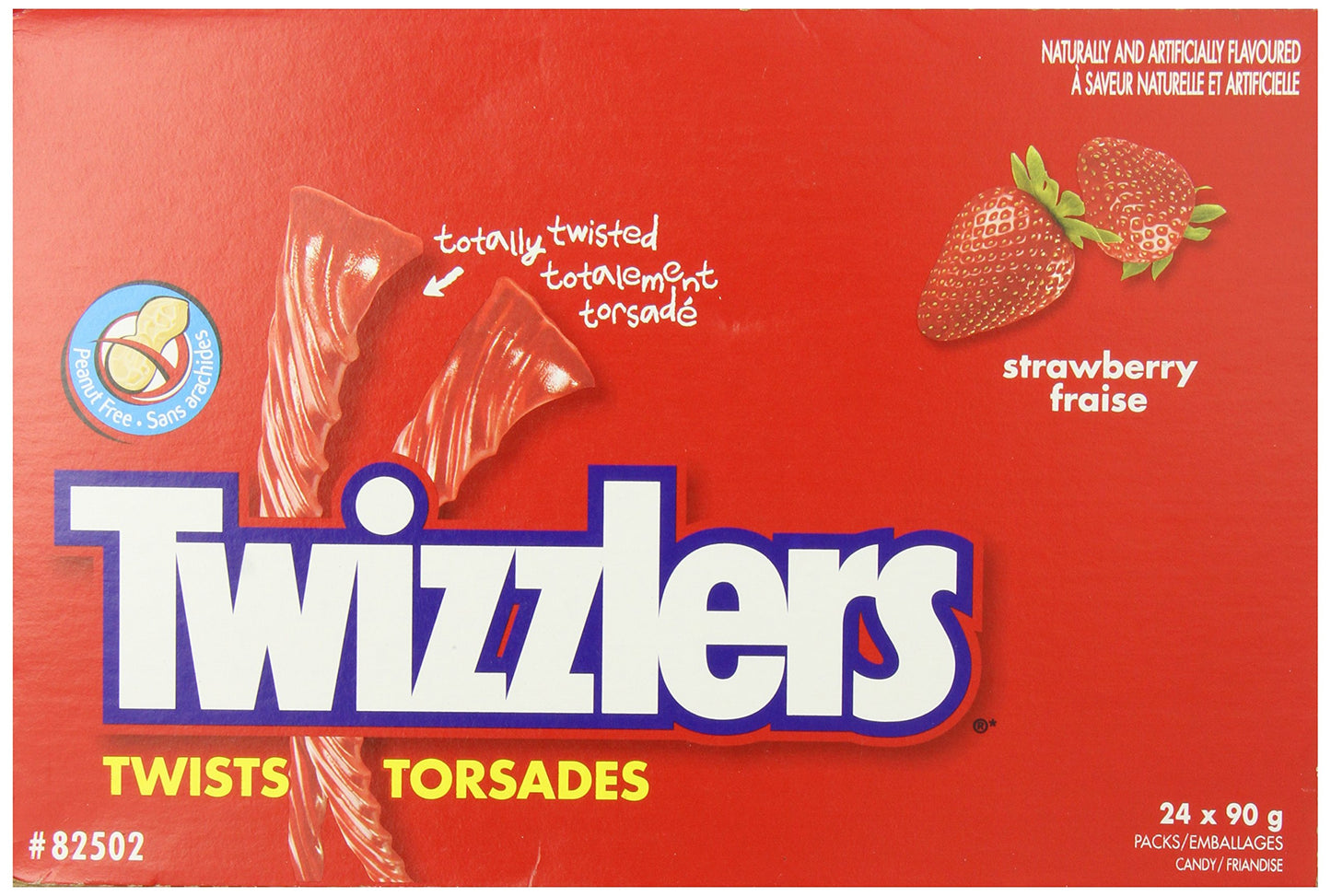 TWIZZLERS Licorice Candy, Strawberry, Valentines Candy, Bulk Candy, Bulk Candy to Share, 24 Count