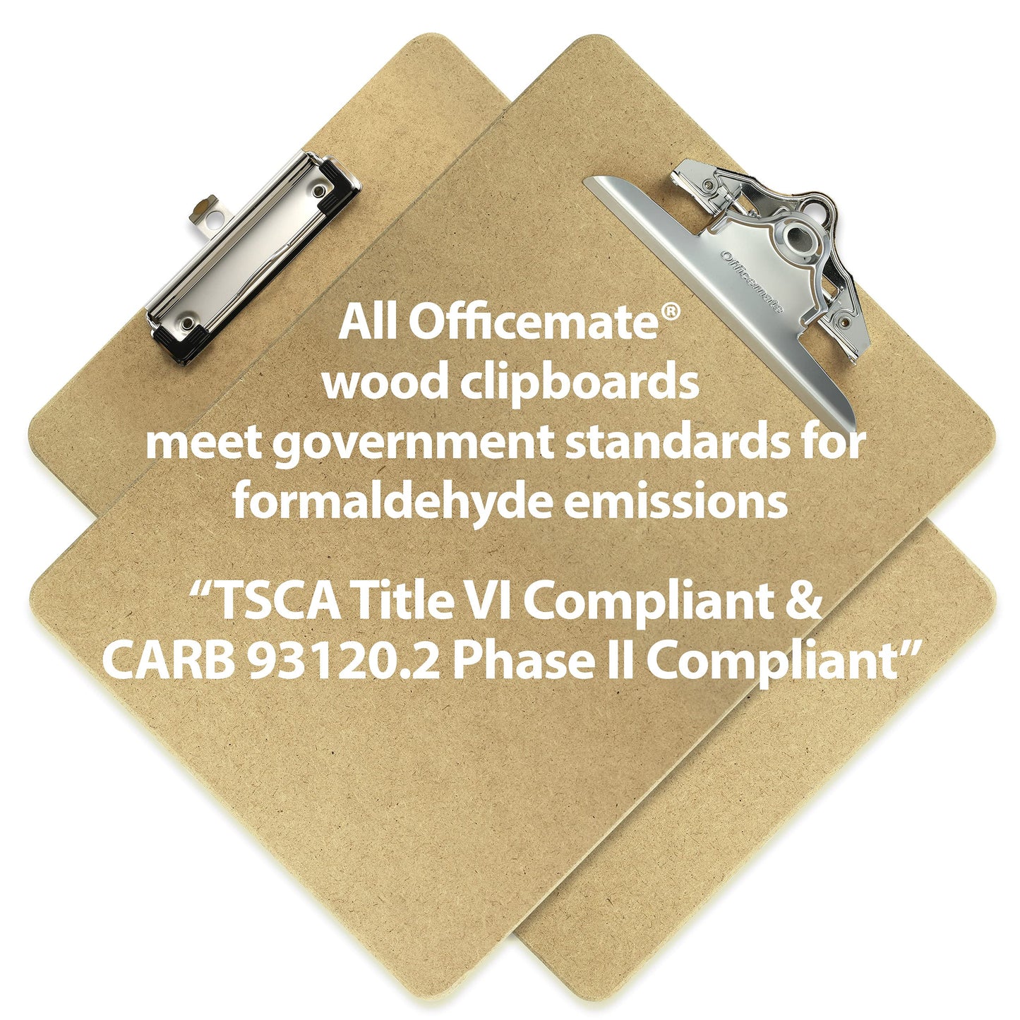 Officemate Recycled Wood Clipboards, Low Profile Clip, 12 Pack Clipboards, Letter Size (9 x 12.5 Inches), Brown (83812)