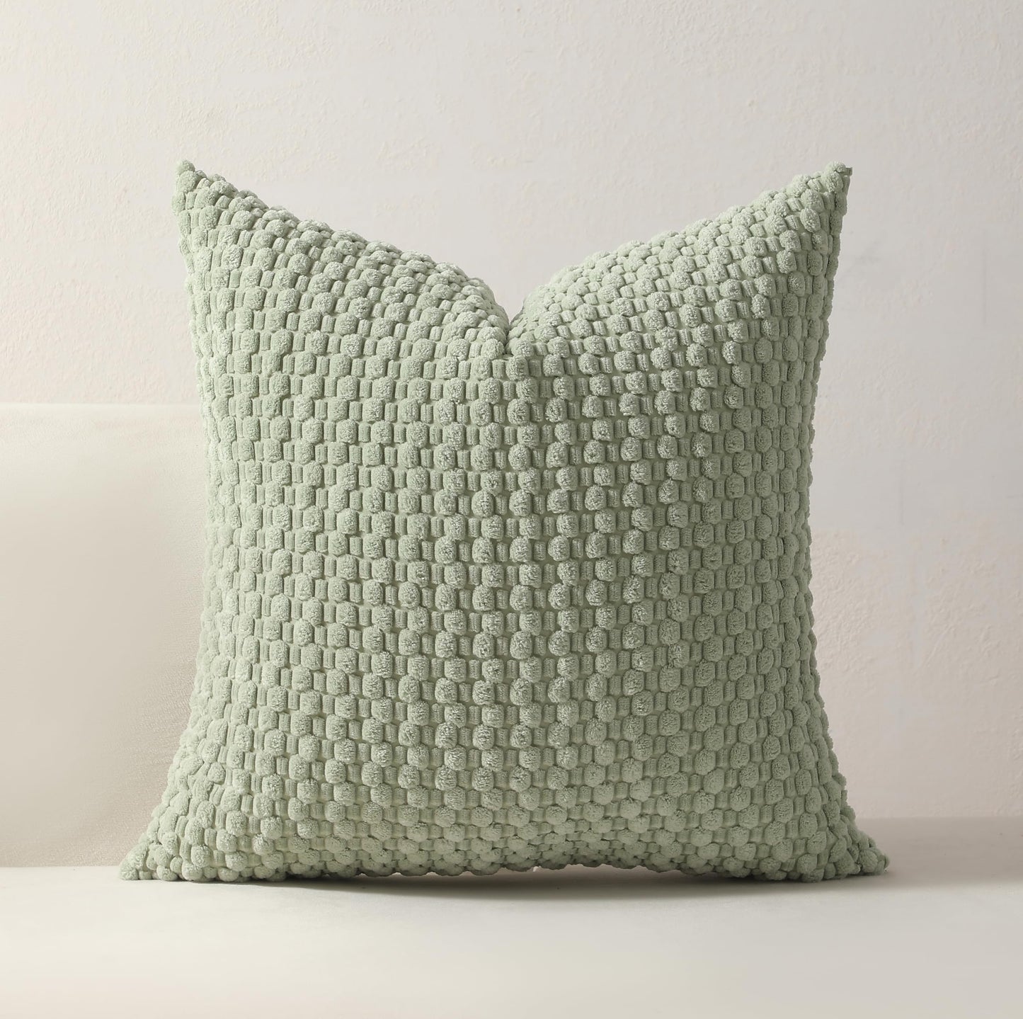 Boho Farmhouse Fall Throw Pillow Covers 18x18 Inch Set of 4 Soft Mordern Nordic Cushion Covers Soft Corduroy Home Decor for Couch Bed Sofa Living Room (Fresh Green)