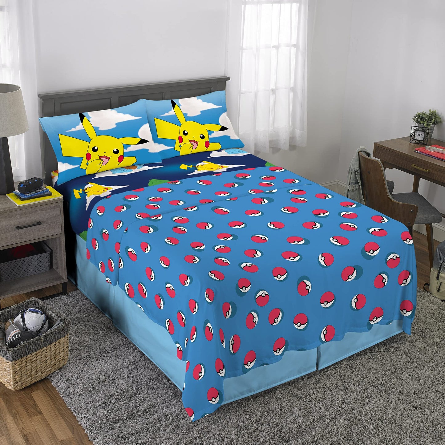 Franco Kids Bedding Soft Microfiber Sheet Set, Full, Pokemon