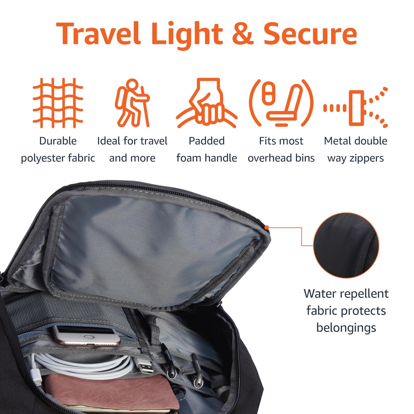 Amazon Basics Travel Laptop Backpack 15.6 inch Laptop, Black