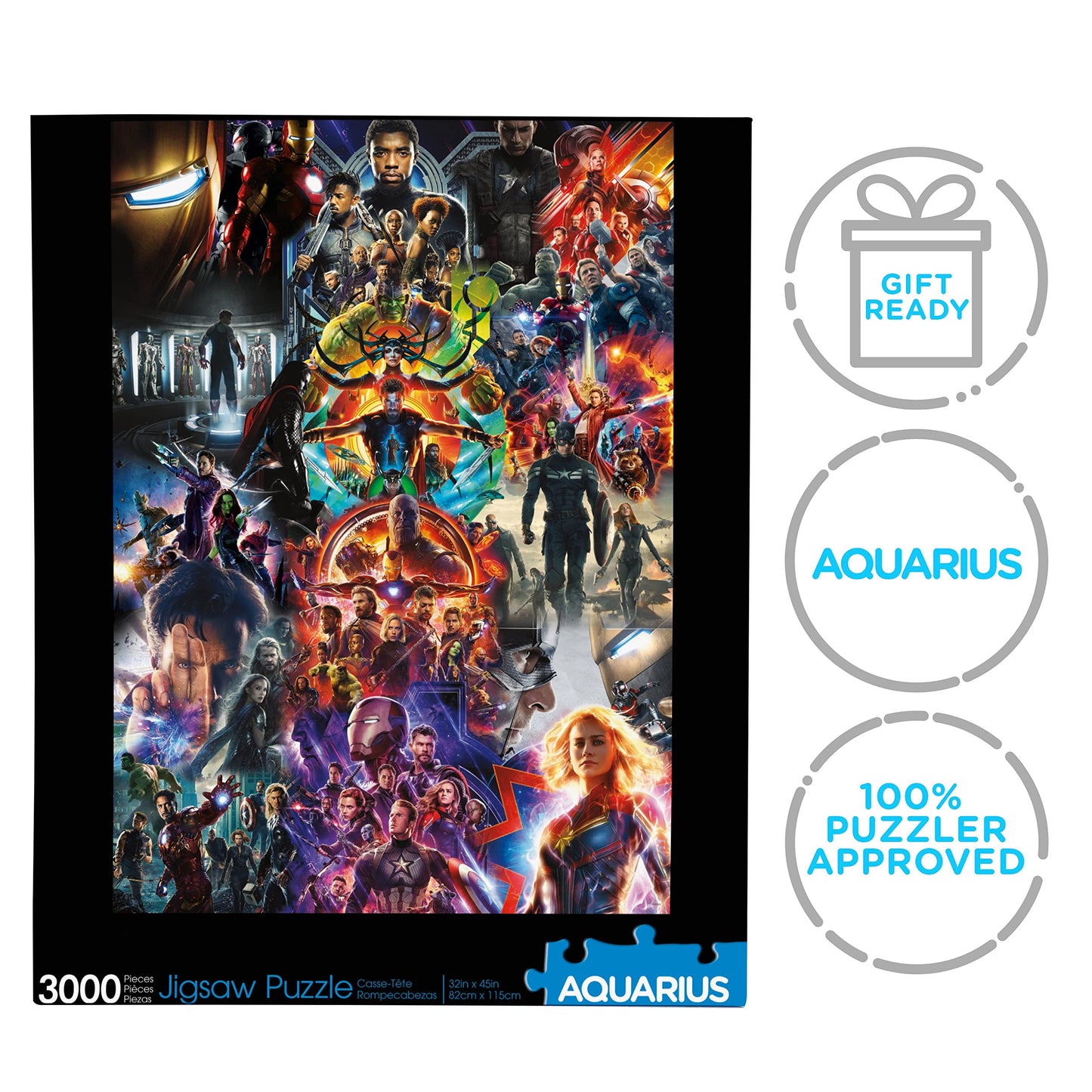 AQUARIUS Marvel Avengers Collage (3000 Piece Jigsaw Puzzle) - Glare Free - Precision Fit - Virtually No Puzzle Dust - Officially Licensed Marvel Merchandise & Collectibles - 32 x 45 Inches (68517)