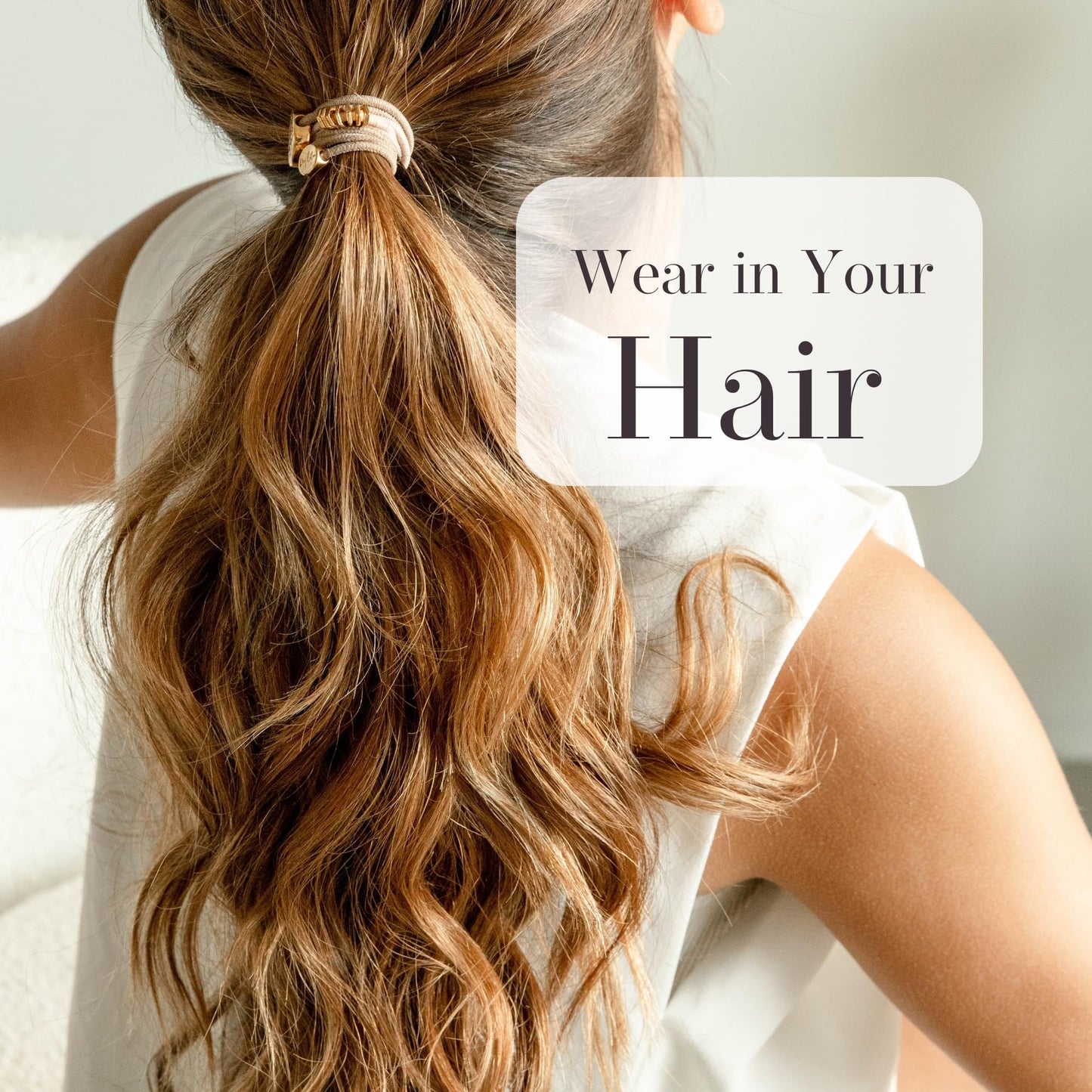 By Lilla Hair Ties for Women No Damage – The Original Bracelet Hair Tie – Hand Made Jewelry with Luxury Elastic and Tarnish Free Gold and Silver – Boho Hair Accessories and Wrist Stacks (Sahara)