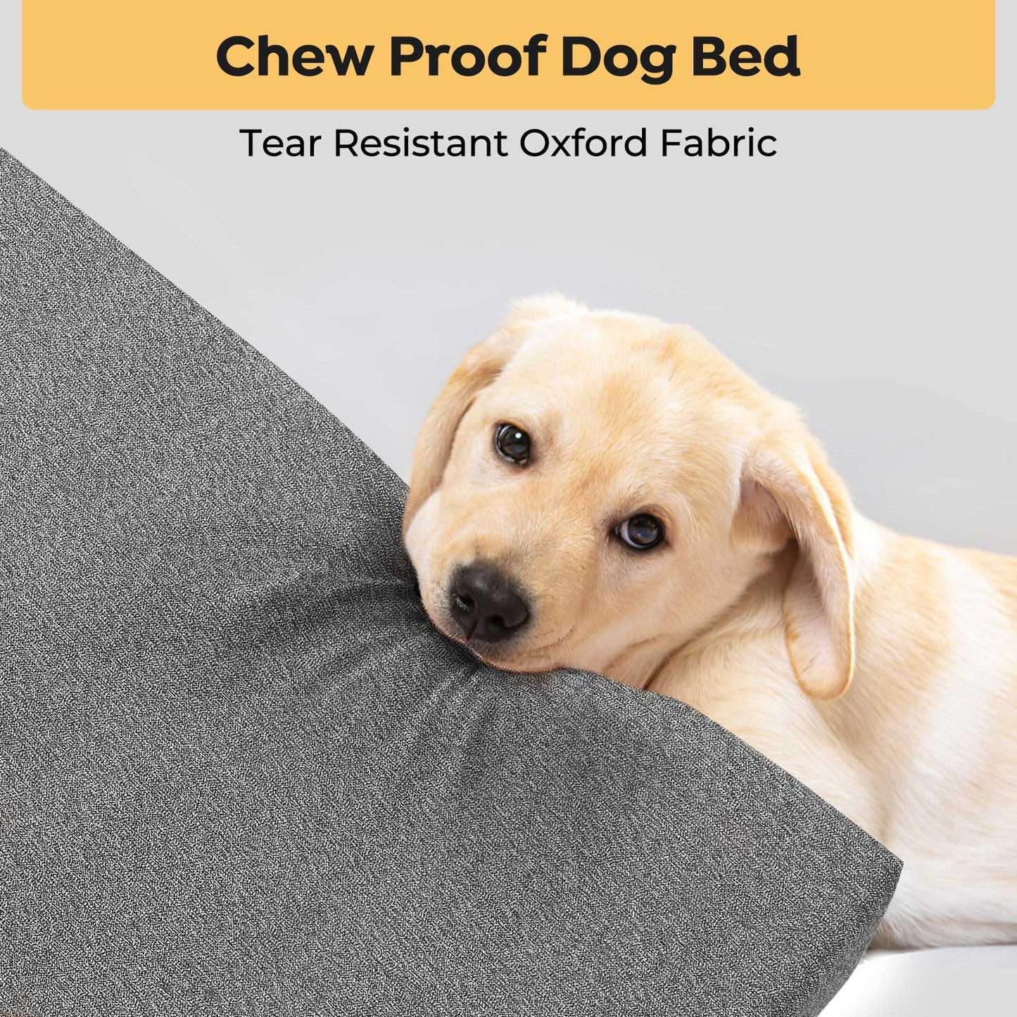 Veehoo Chew Proof Dog Crate Bed, XL Extra Large Indestructible Dog Bed for Crate, Tough Chew Resistant Pet Pad with Removable Washable Cover & Hidden Zipper