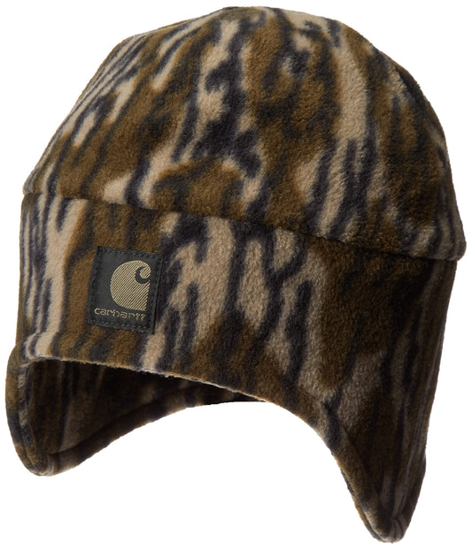 Carhartt Men's Camo Fleece 2In1 Hat, Mossy Oak Bottomland Camo, One Size