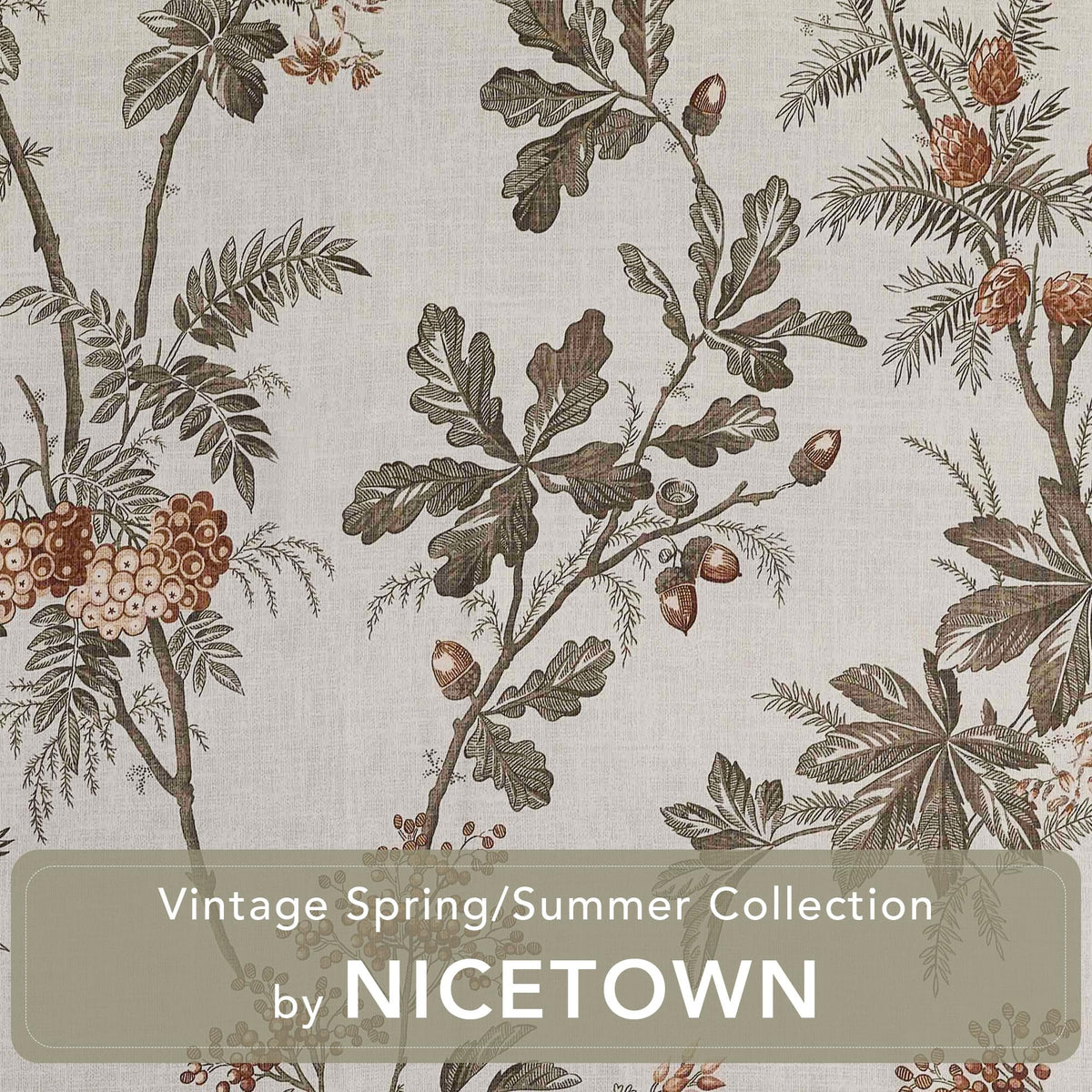 NICETOWN Dark Mallard Blackout Curtains 52 x 84 Inch， 2 Panels Set - Floral Print Window Drapes for Living Room & Bedroom， Energy Efficient Thermal Insulated Grommet - Farmhouse & Tropical Style