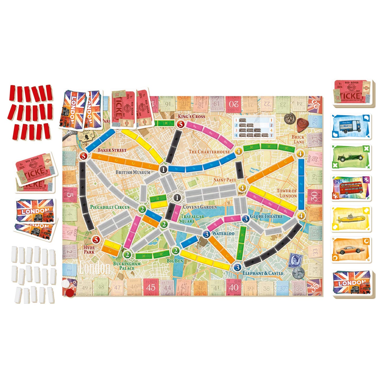 Ticket to Ride - Express - London (English) - Board Games - Strategy/Family - Fast-Paced Version of Ticket to Ride Set in London - Ages 8+ - 2 to 4 Players - Under 15 Minute Playtime - Made by Asmodee