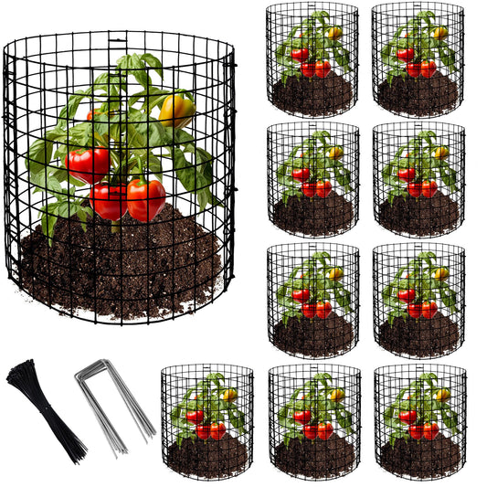 10 Packs Wire Plant Protector from Animals - 12" H X 12" D Metal Mesh Plant Cage Covers - Sturdy Garden Bunny Barricades Chicken Wire Cloche for Plants Shrubs Vegetables Flowers