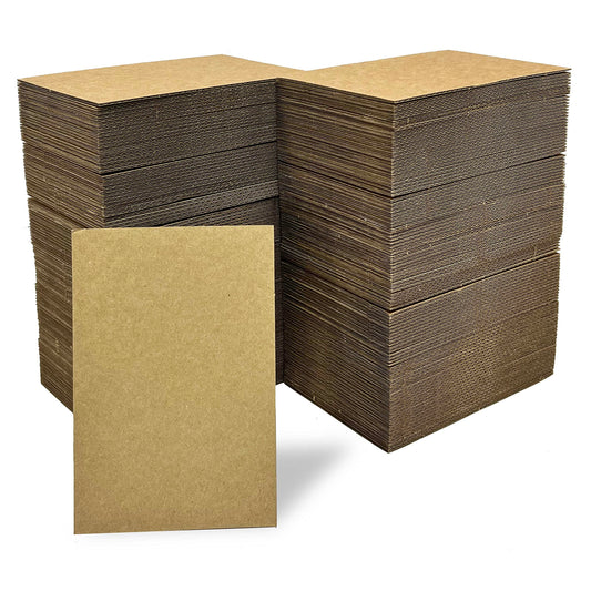 200 Packs 4x6 Inch Corrugated Sheets, Premium Pads Inserts Bulk Flat for T-Shirts, Shipping, Mailing, Cardboard Divider Backing and Crafts (Kraft)