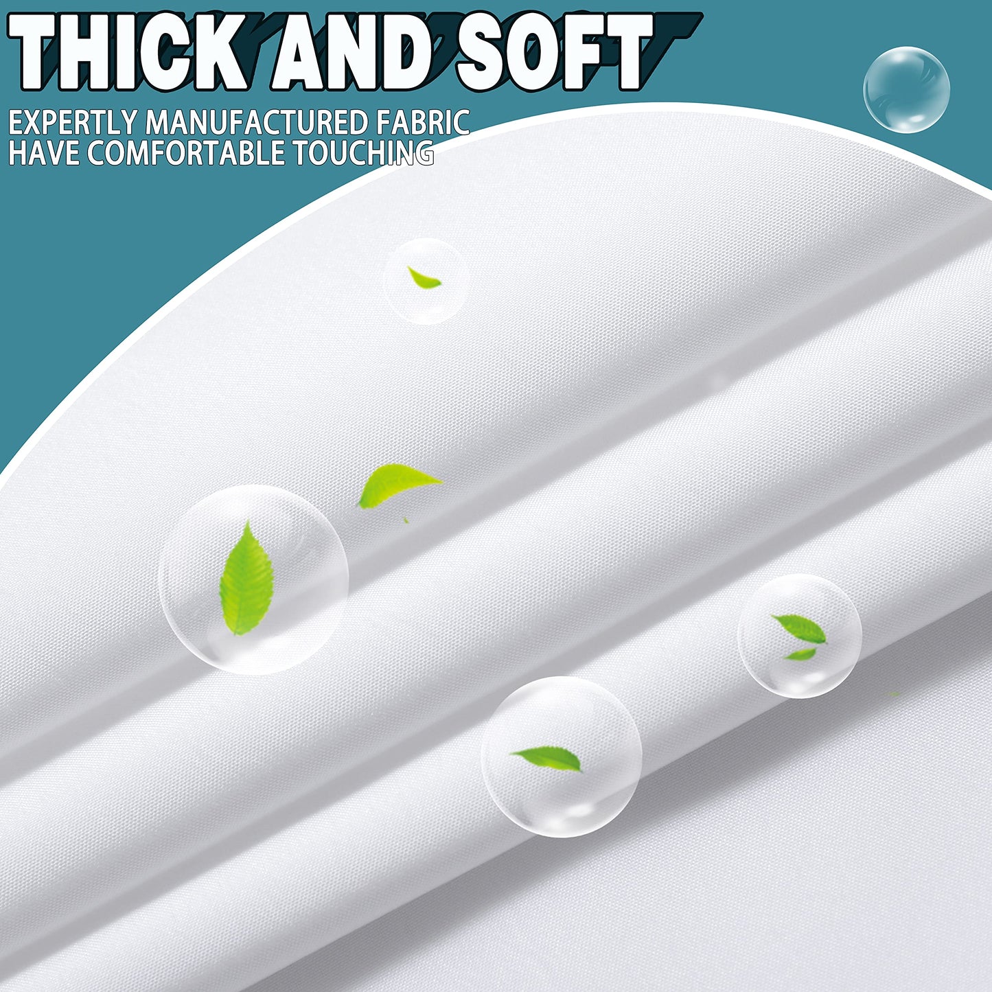 Conbo Mio Hotel Style Shower Curtain with Snap in Liner for Bathroom Waterproof Repellent Machine Washable Removable Polyester Liner (Plain-White, 71" W x 74" H)