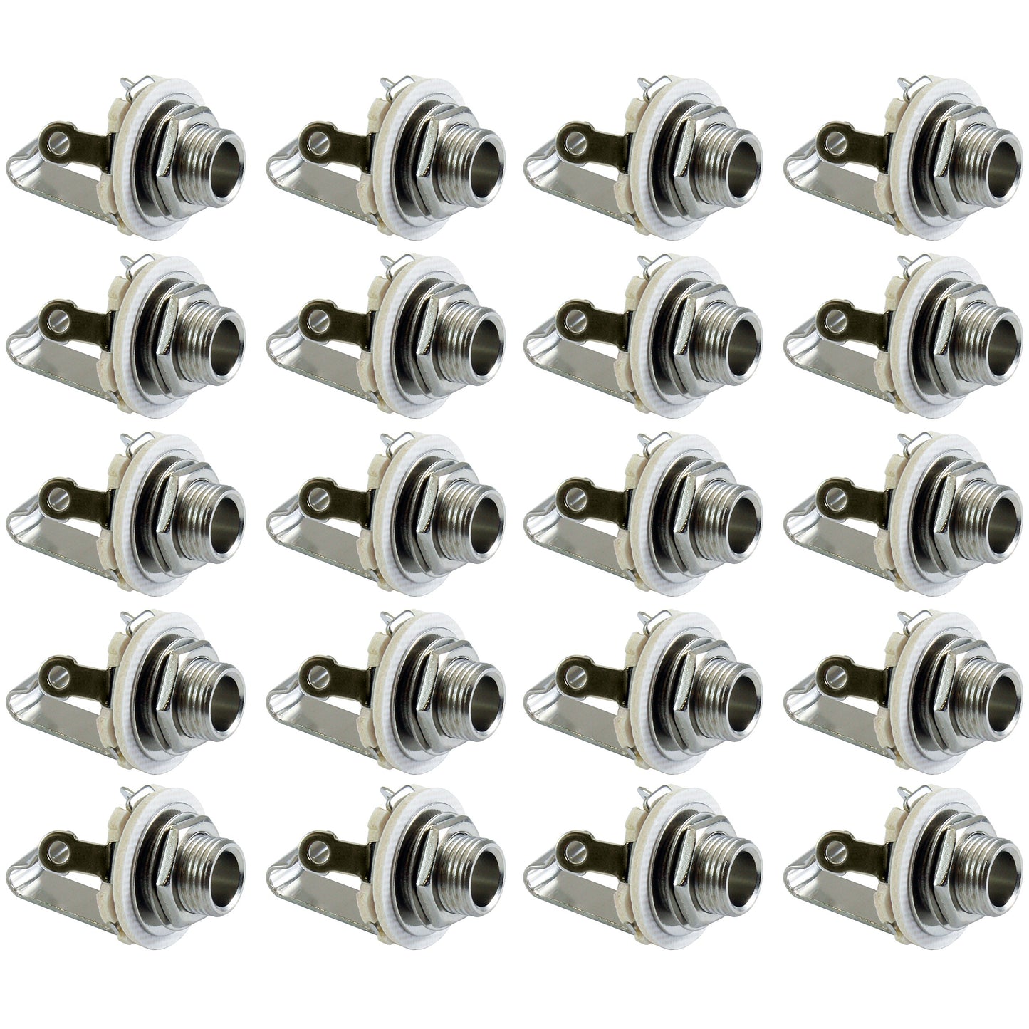 GLS Audio 1/4-Inch Jacks Female TS Mono Panel Mount Jack - 20 Pack