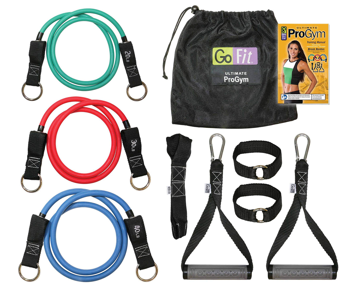 GoFit Ultimate ProGym – at Home Resistance Band Training – Portable Workout Set