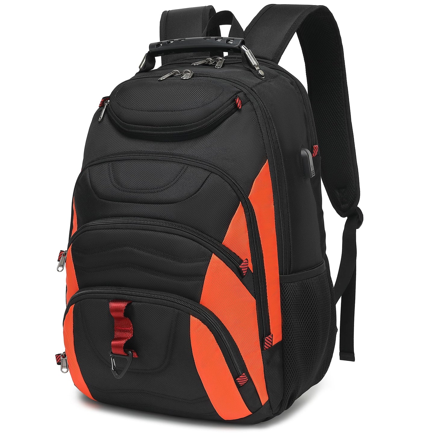 Boavan Laptop Backpack for men, 17.3 inch Laptop Bag with USB Port, Waterproof Travel Work Backpack Purse, Anti-Theft Teacher Nurse Doctor Casual Bookbags Office Business backpack ，Orange