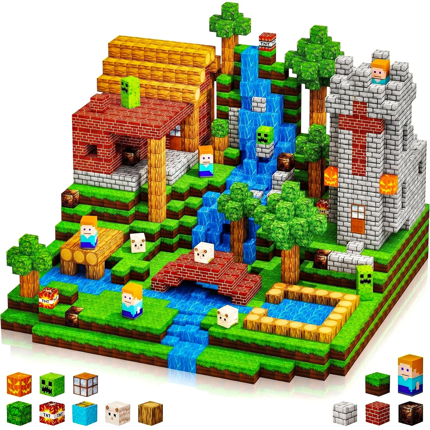 100PCS Magnetic Blocks - Building Blocks Toy Magnetic Tiles STEM Sensory Outdoor Toys, Build World Cubes Toys Gifts for Kids Toddlers Boys Girls Age 3 4 5 6 7 8 9 10 11 12 Year Old