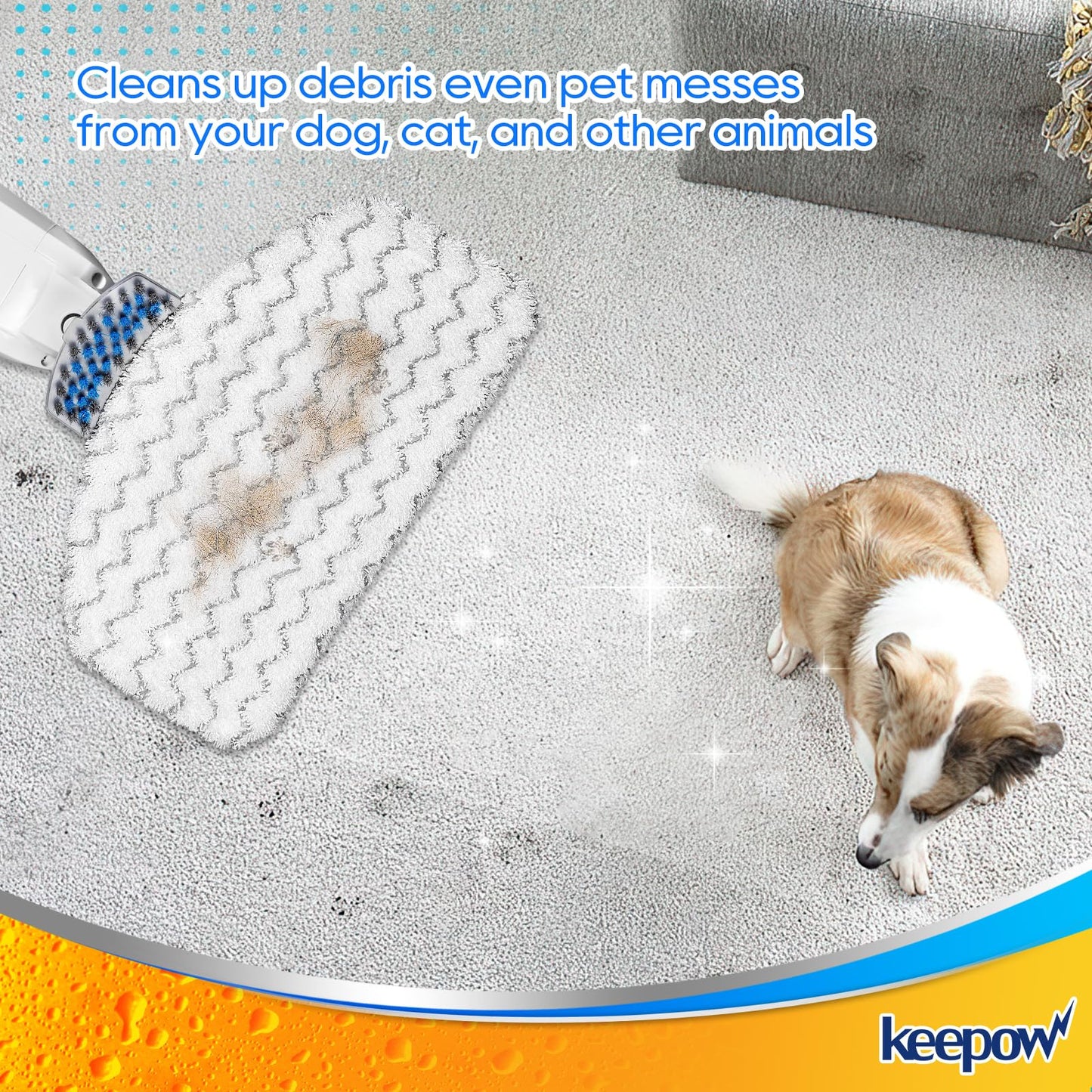 KEEPOW Steam Mop Replacement Pads Compatible with Bissell Powerfresh Steam Mop 1940 1544 1440 Series, 19401, 1544A, 1440, 1940W, 19404, 1806, 1940A, 5938, 19408, 1940Q (5+5 Pack)