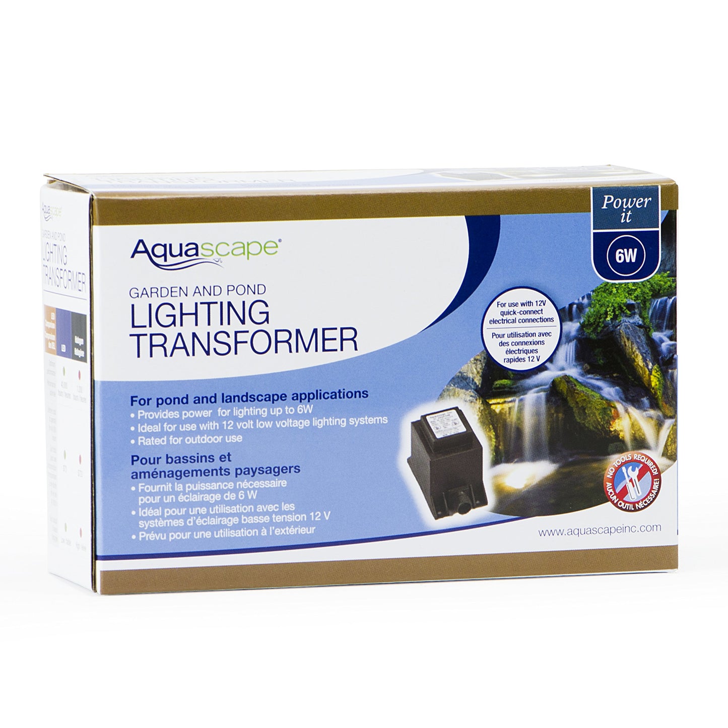 Aquascape 98375 Garden & Pond Manual Quick-Connect 12V Transformer, 6W , black