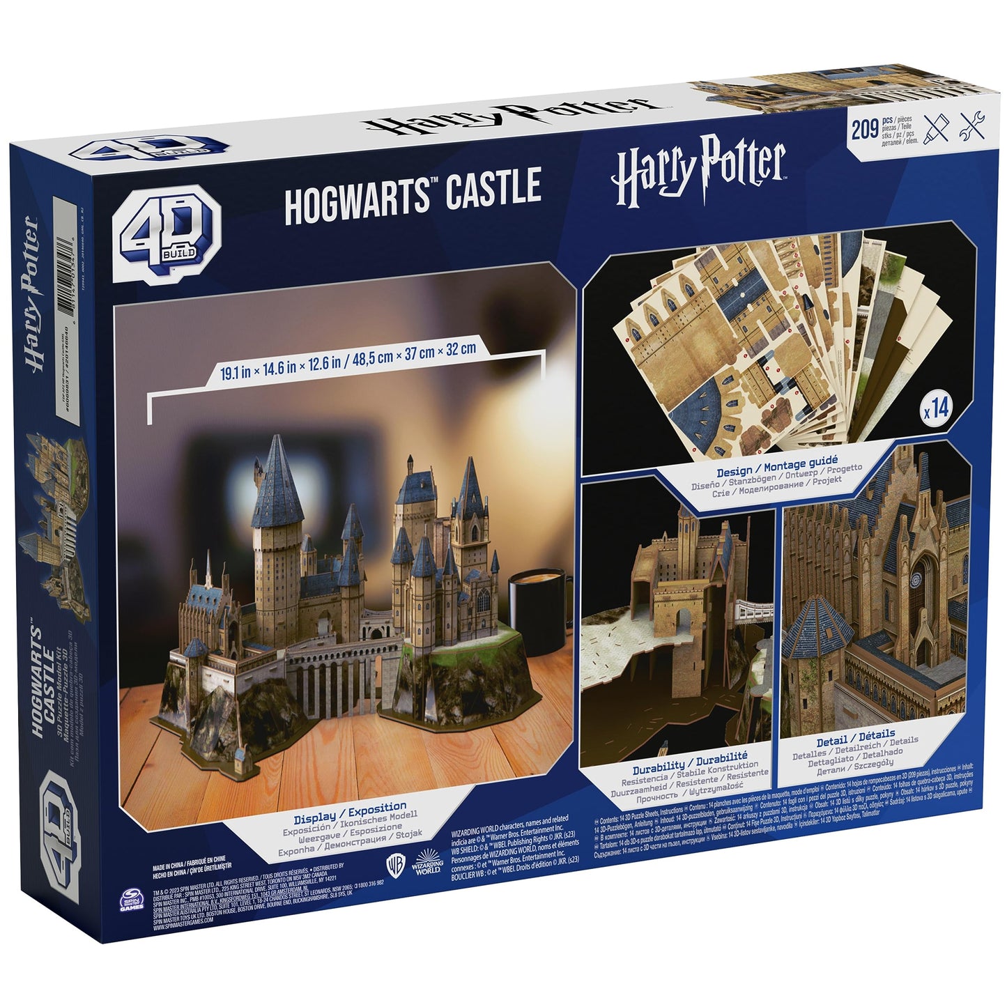 4D Build, Harry Potter Hogwarts Castle 3D Puzzle Model Kit 209 Pcs | Harry Potter Gifts Desk Decor | Building Toys | 3D Puzzles for Adults & Teens 12+