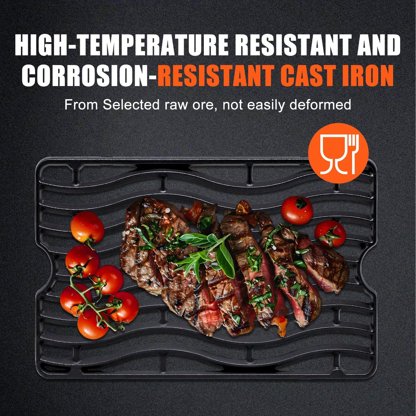 Criditpid Barbecue Replacement Parts for Napoleon LEX 485, S83010 Cast Iron Infrared Side Burner Grid for Prestige 450, 500, 665 Grills