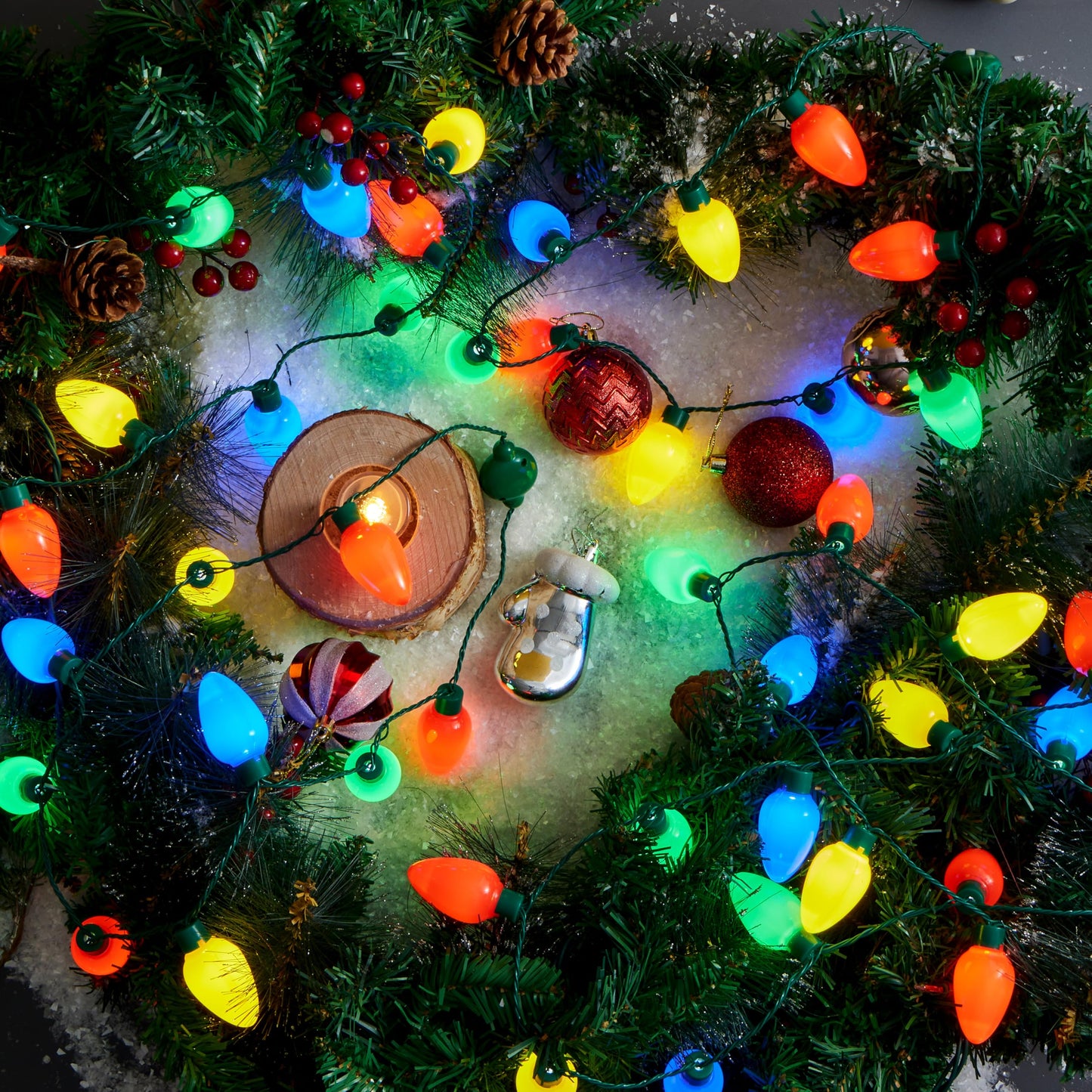 JOYIN 12 Packs Christmas LED Light Up Bulb Necklaces 9 Bulbs LED Necklaces Holiday Necklace Costume Accessories for Christmas Xmas Party Favor Party Supply