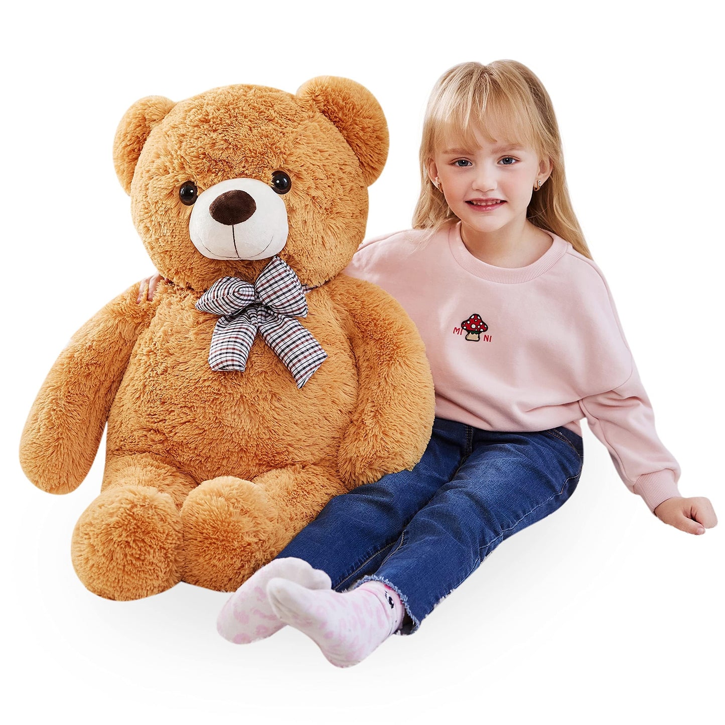 IKASA Giant Teddy Bear Stuffed Animal,Large Soft Toys Cute Plush Toy,Jumbo Big Oversized Fat Bears Animals Huge Life Size,Gifts for Kids Girls Boys Childrens (Brown, 30 inches)