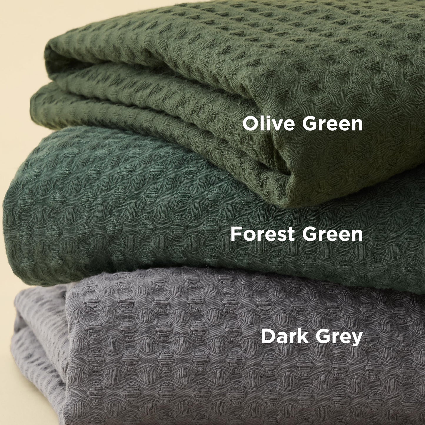 Bedsure Luxury Waffle Duvet Cover Queen Size - Textured Duvet Cover Set, Soft, Breathable Bedding Set (90"x90") with 2 Pillow Shams for All Season, Dark Green, Comforter Not Included