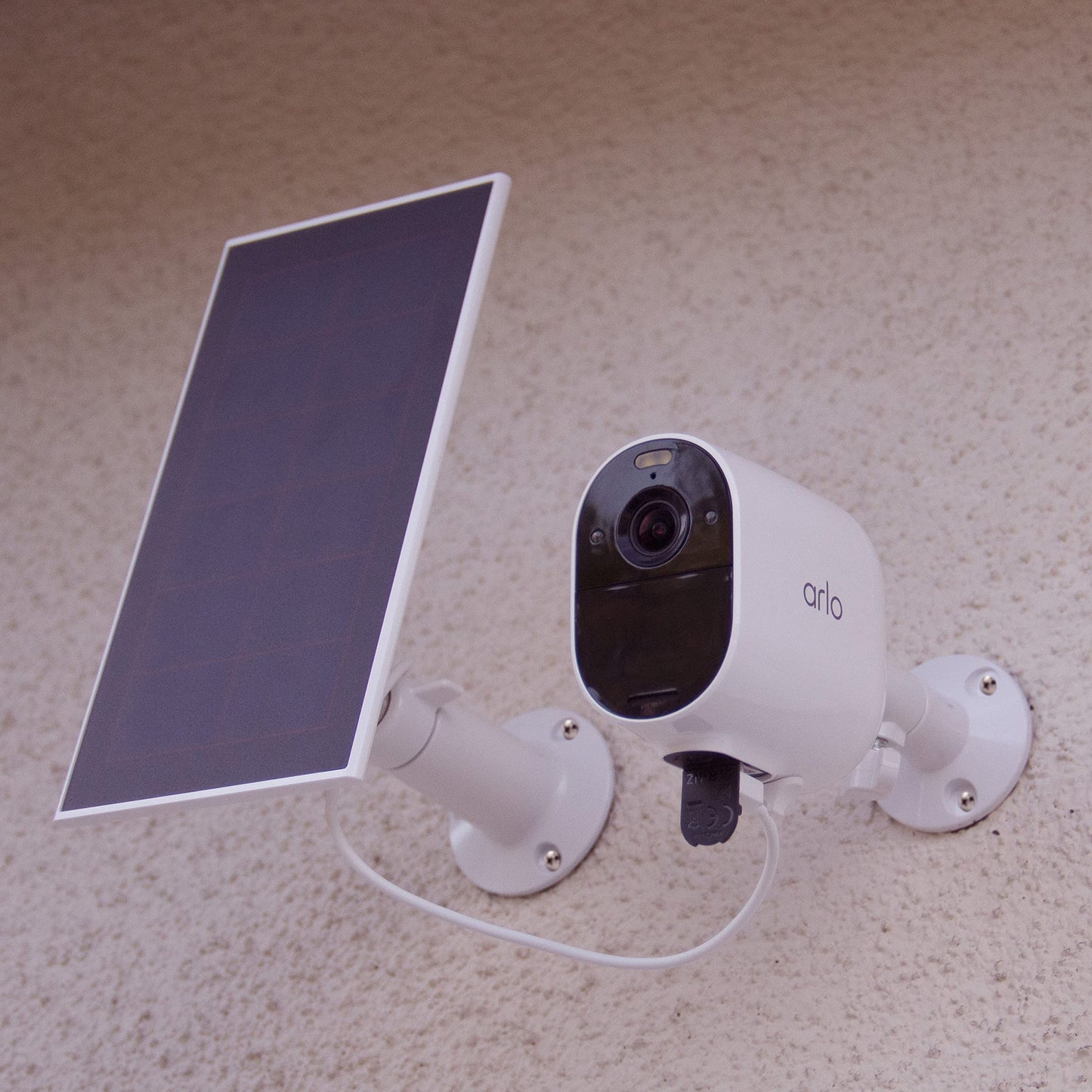 Arlo Essential Solar Panel Charger - Certified Accessory, Weather Resistant, 8 ft Power Cable, Adjustable Mount - Works With Essential and XL Cameras, White - VMA3600