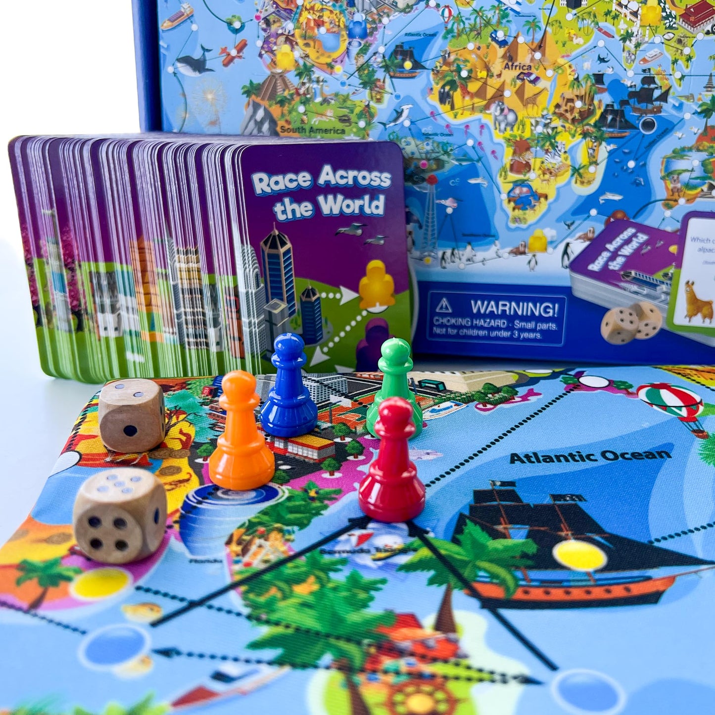 QUOKKA Board Game 1 to 10 Players - Learning, Educational - Geography, World - 100 Question Cards, Top Facts - Indoor, Outdoor - Kids, Teens, Adults, Family