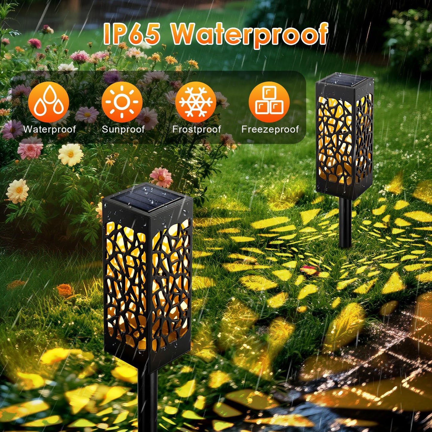 Ninonly 6 Pack Solar Pathway Lights Outdoor, Solar Lights Outdoor Garden Decor, IP65 Waterproof Solar Garden Lights Warm White Landscape Lighting for Path Yard Walkway Patio Driveway