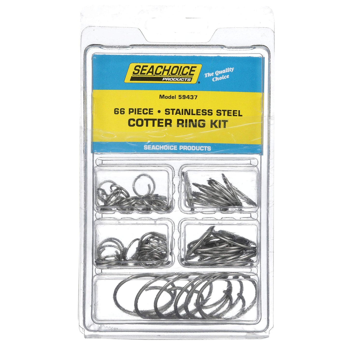 Seachoice 59437 Stainless Steel Cotter Ring Kit, 66 Piece, All Popular Sizes