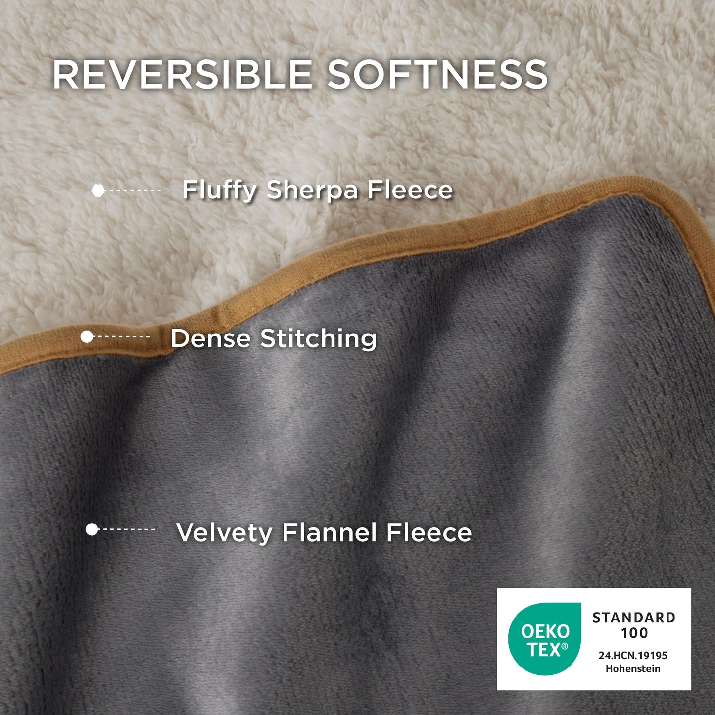 Lesure Waterproof Blanket for Bed - Sherpa Fleece Waterproof Dog Blankets for Large Dogs, Pet Blankets for Bed/Couch/Dog Crate, Soft Plush Reversible Furniture Protector, Queen Size, 90"x86", Grey