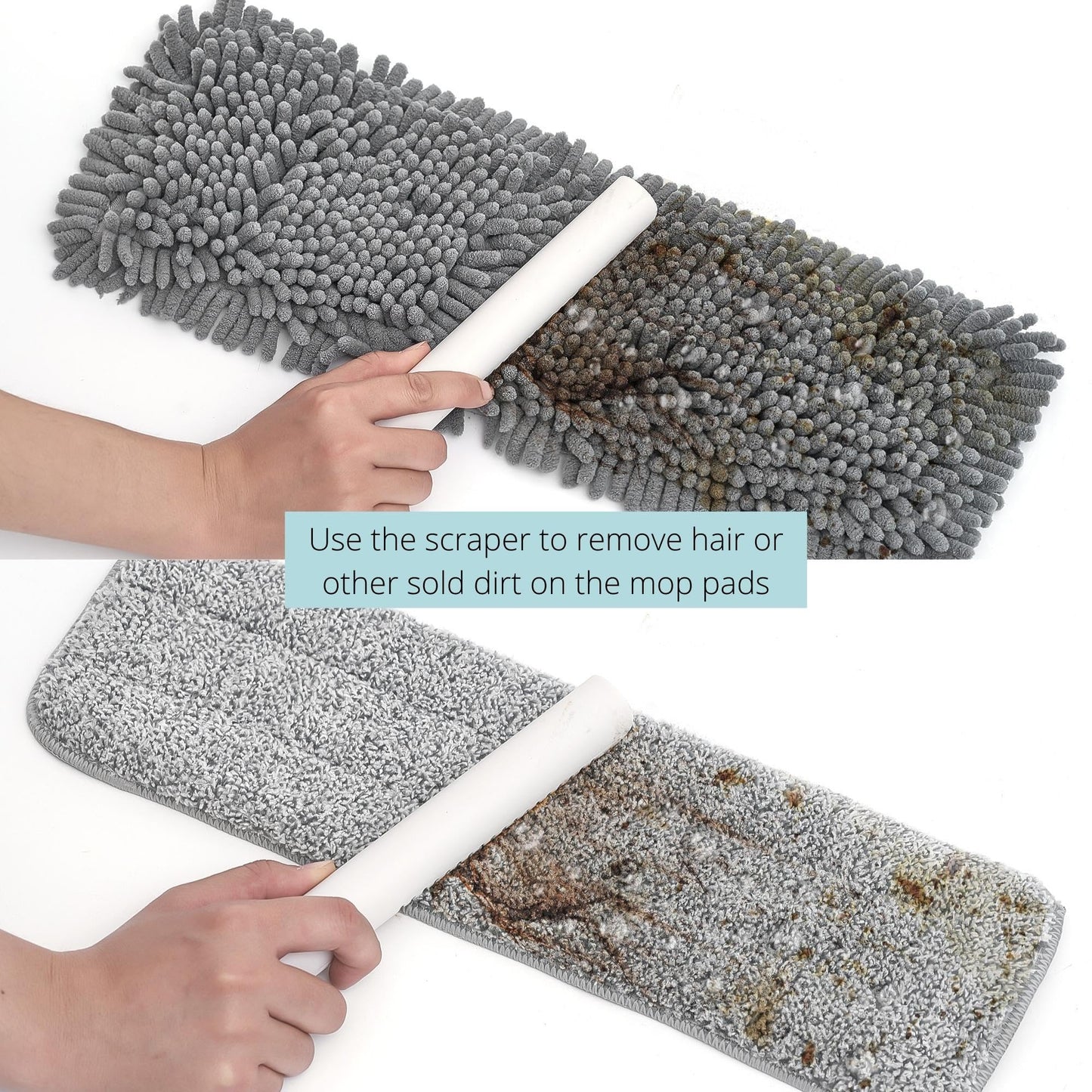 True & Tidy SWEEP-180A Heavy Duty Wet and Dry Sweeper Dust Mop, Includes 1 Microfiber and 1 Chenille Mop Pad, Aluminum Mop Head, for All Types of Floors