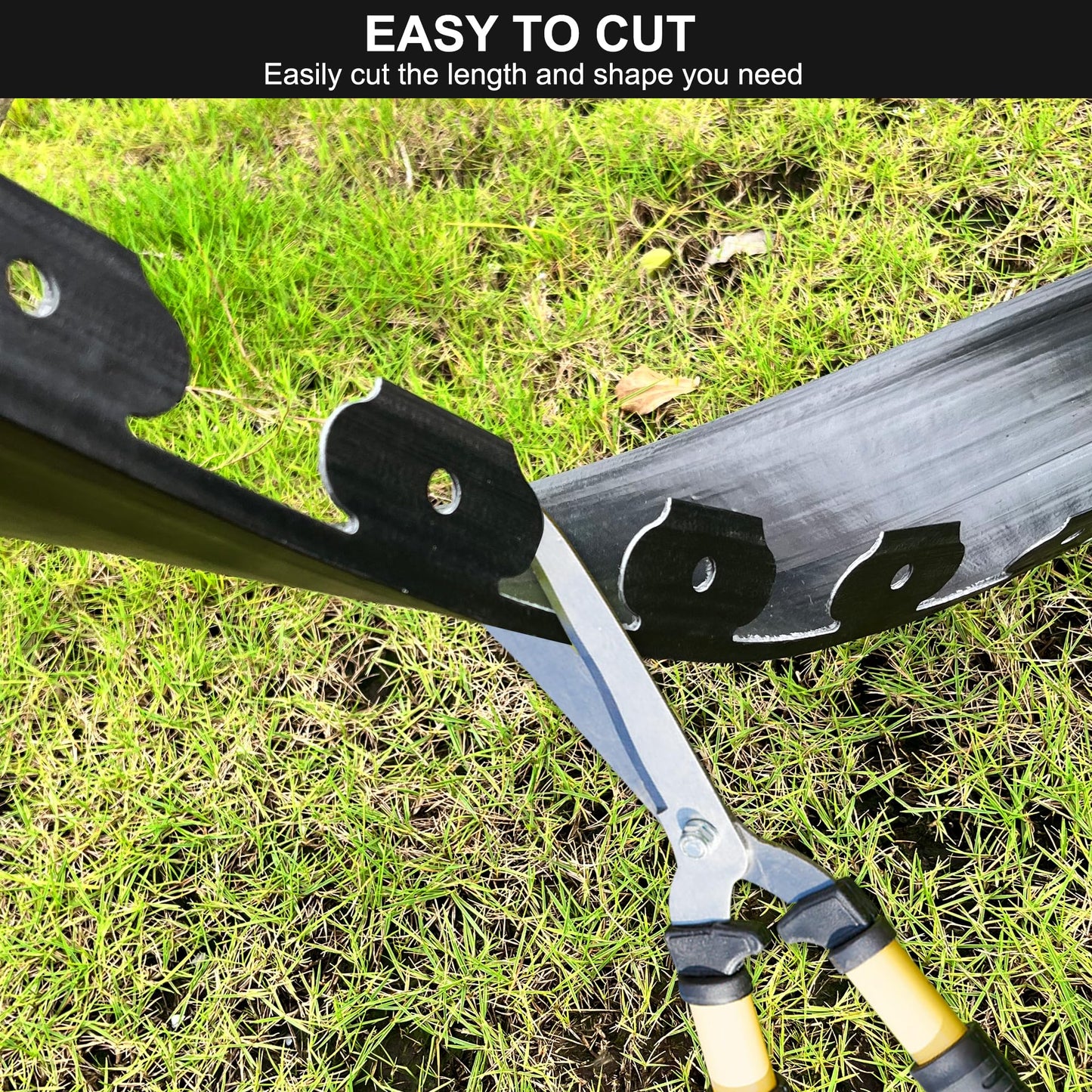 LXS Landscape Edging No Dig 4 inch Tall 33FT Garden Edging with 30 Spikes, Landscape Edging Border for Landscaping, Lawn, Flower Beds, Grass, Yard (4inch 33ft)