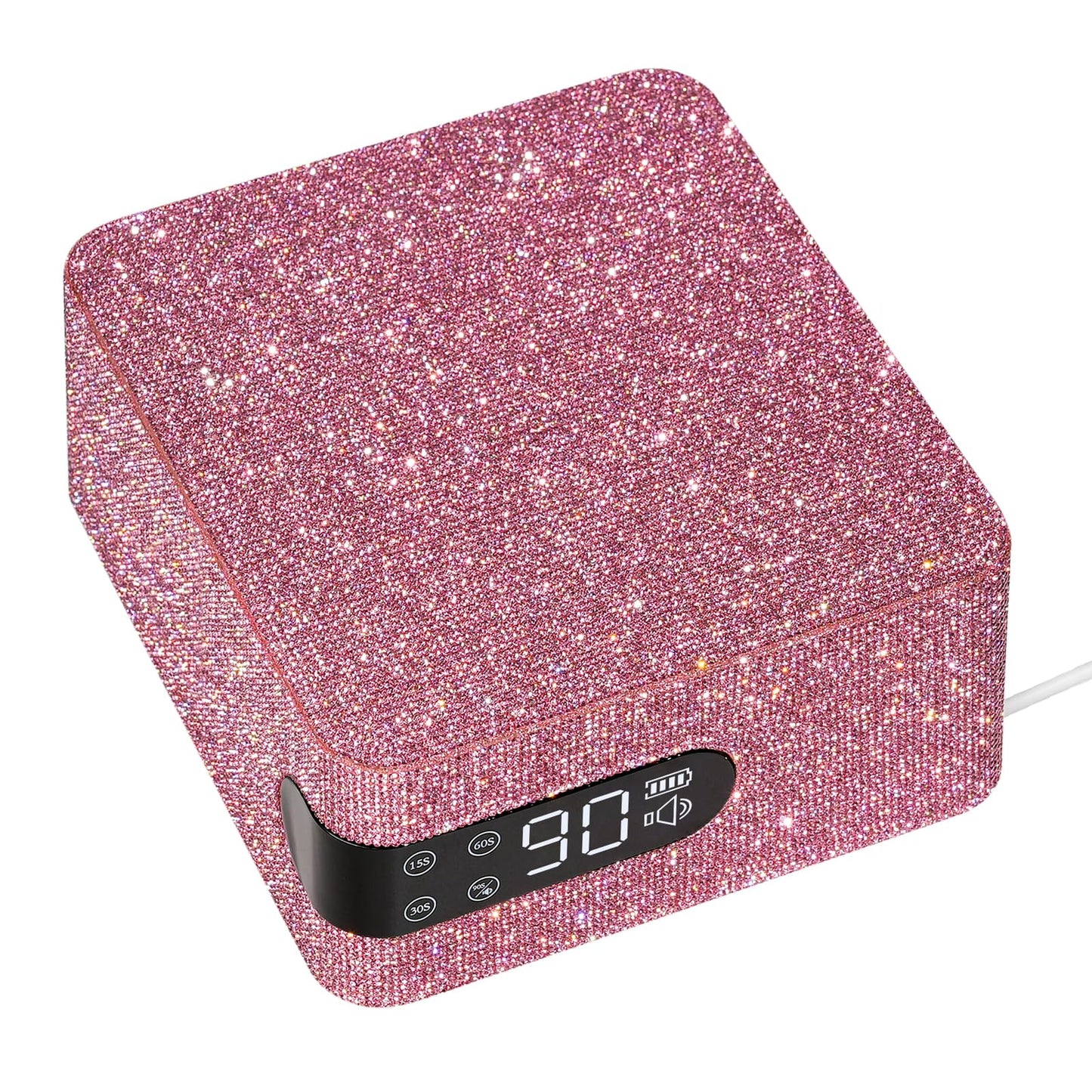 CHRISTINE SHELLY UV LED 96W Nail Lamp Professional Nail Dryer Sparkly Gel Polish Light with 4 Timer Setting Quick Dry Curing Lamp with Display Auto Sensor for Salon & Home Pink Diamond