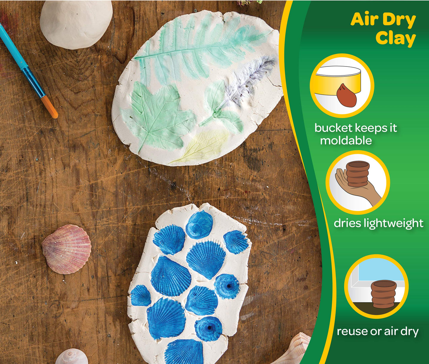 Crayola Air Dry Clay Bucket, White, 5 Pound (57-5055)