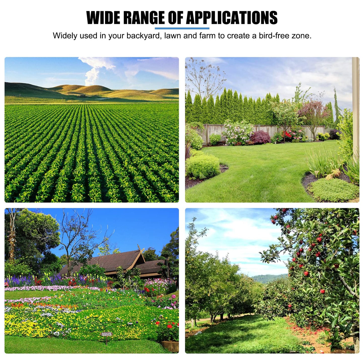 Bird Repeller, Extendable Bird Repellent Scarer Flying Eagle Kite Shape with Telescopic Pole for Home Outdoor Garden Farm (7M)